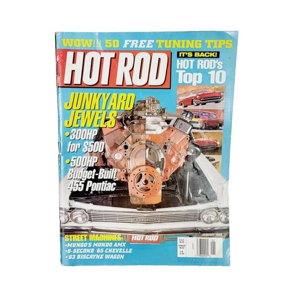 Vintage HOT ROD January 1999 Junkyard Jewels Hot Rods Top 10 Magazine - Picture 1 of 6